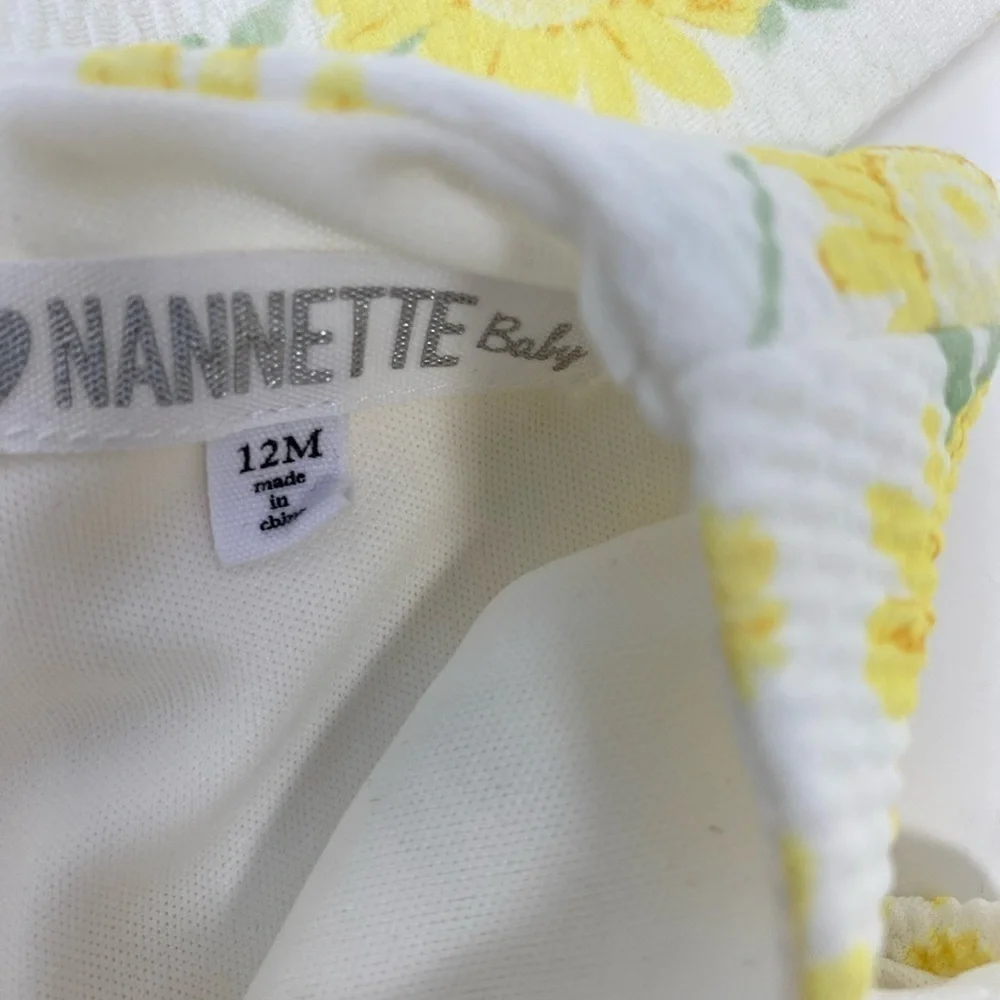 NWOT - Nannette Baby Girl Sunflower Dress & Coat Set - 12 Months